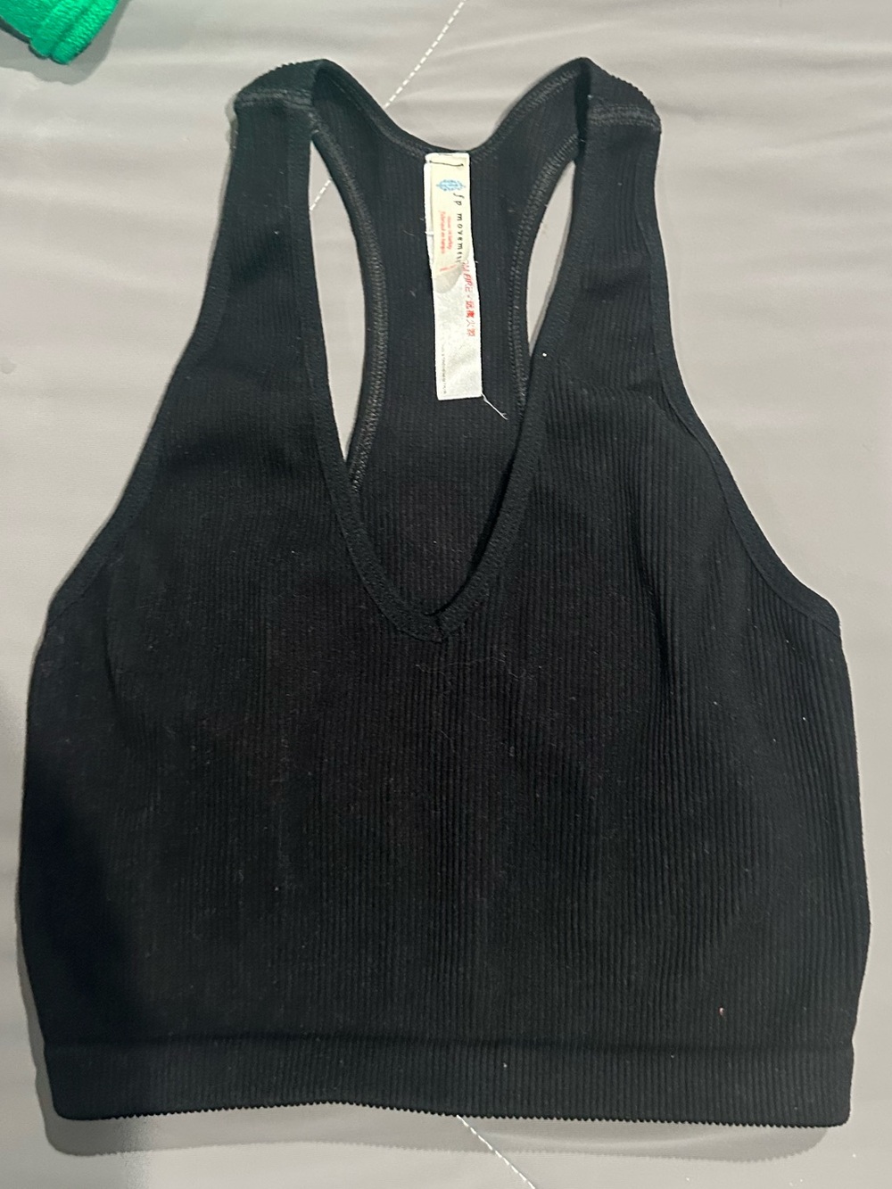 FP Movement by Free People Black Ribbed Racerback Tank